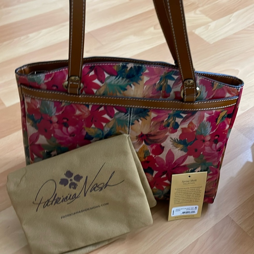 Patricia Nash Spring Multi SM Poppy Tote EUC